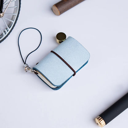 Ultra Mini Retro Leather Notebook – Traveler’s Manual Diary, 32 Sheets, 64 Pages, Decorative Notepad