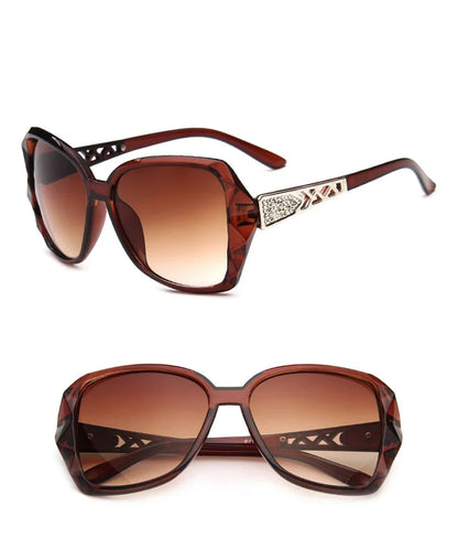 Fashionable Big Purple Sunglasses for Women - Luxury Brand Square Mirror Shades for Ladies