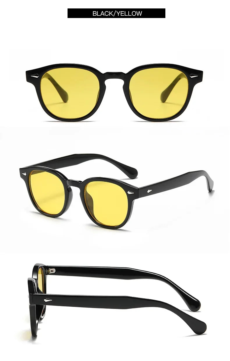 JNPCXI Retro Round Sunglasses – Punk Leopard Rivet Fashion Shades UV400 for Men & Women