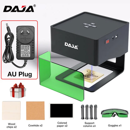 DAJA DJ6 Mini Portable Laser Engraver – DIY Bluetooth CNC Engraving Machine for Wood, Leather, Plastic, Paper & Metal Dog Tags, Logo Printing Tool