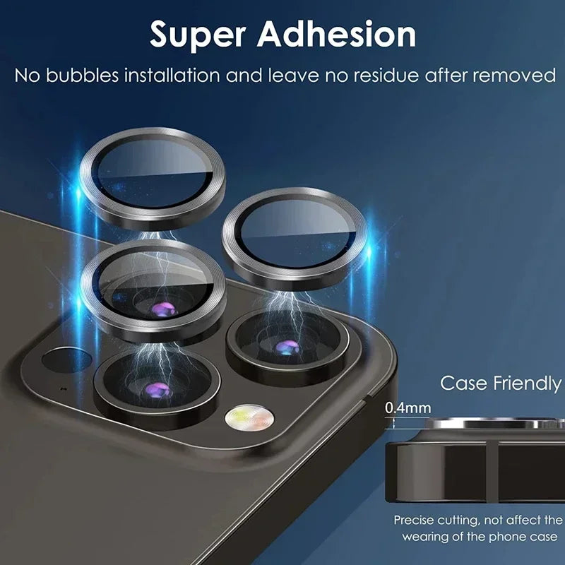 3PCS Metal Camera Lens Protectors – Glass Back Lens Protection Film for iPhone 15/15 Plus, 14/14 Pro Max, 13/13 Mini, 12/11
