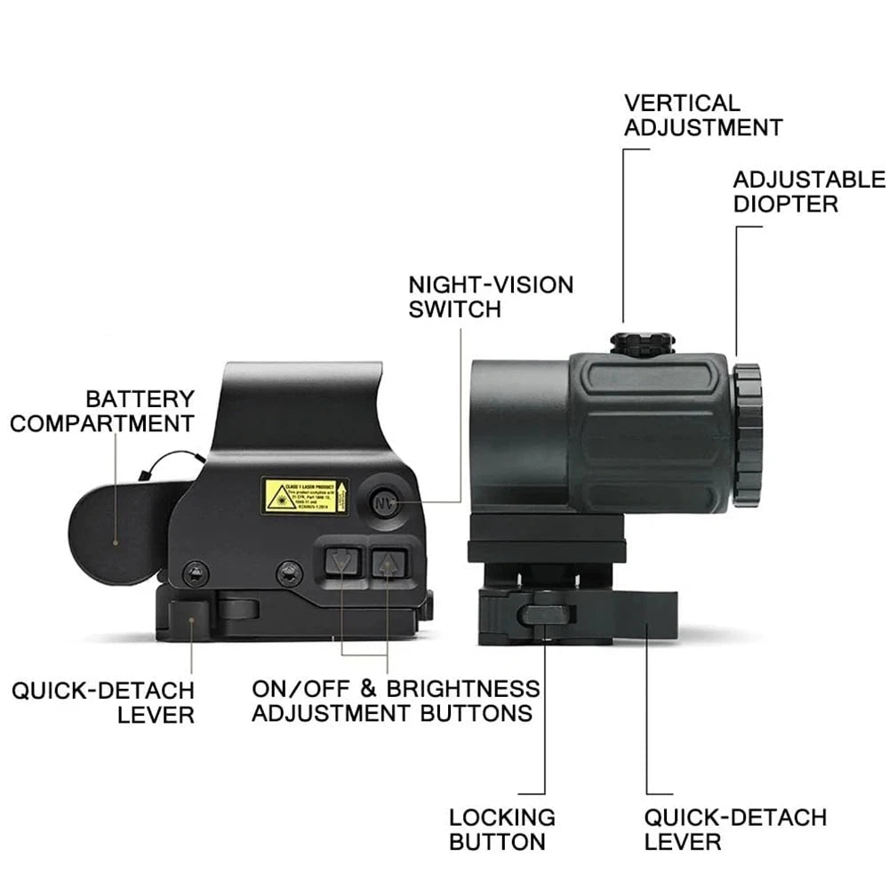 558+G43 Holographic Red Dot Sight – Tactical Collimator Optic with 20mm Rail Mount & Quick Detach Lever for Hunting