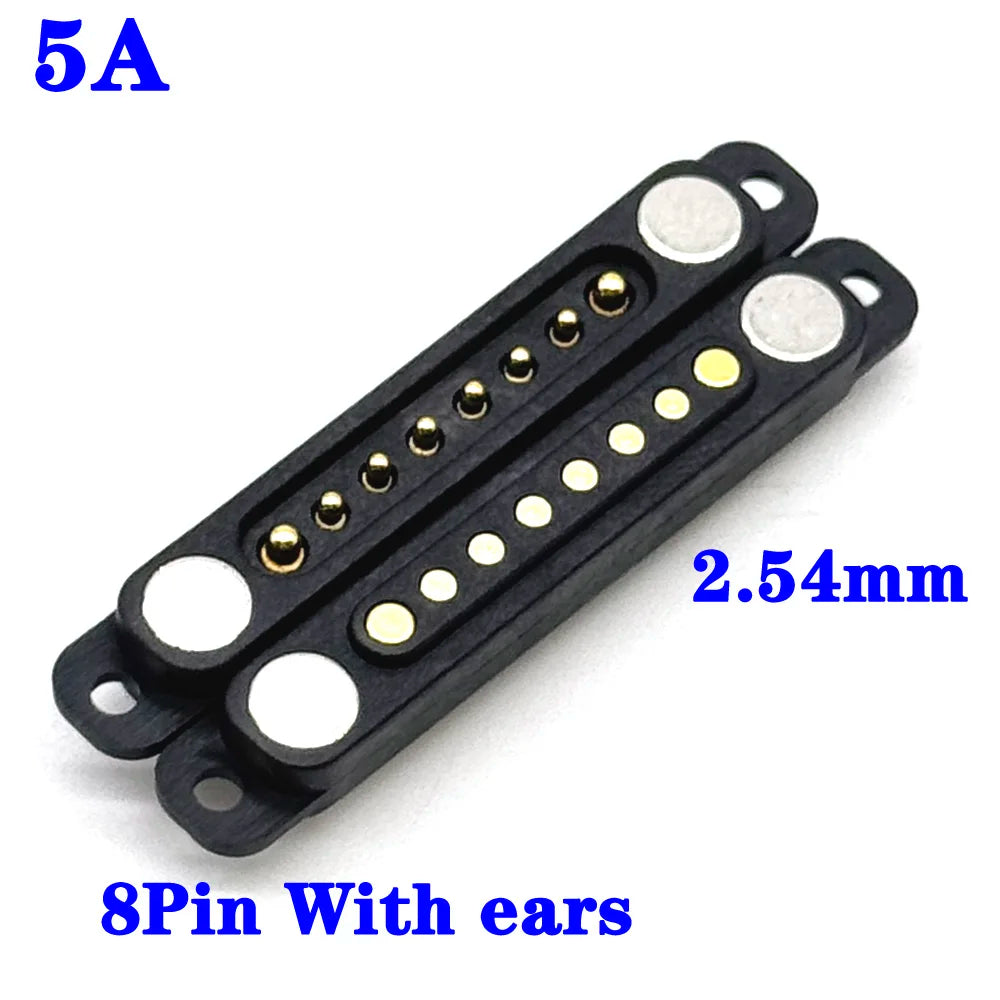Magnetic Pogo Pin Connector - 5A Waterproof High-Current Spring Probe Male Female DC Charging Connector, 2/3/4/5/6/7/8 Pin