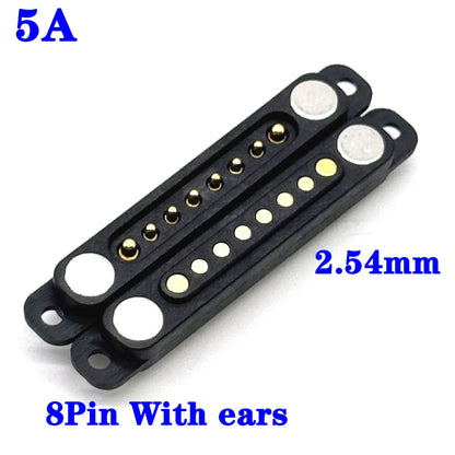 Magnetic Pogo Pin Connector - 5A Waterproof High-Current Spring Probe Male Female DC Charging Connector, 2/3/4/5/6/7/8 Pin