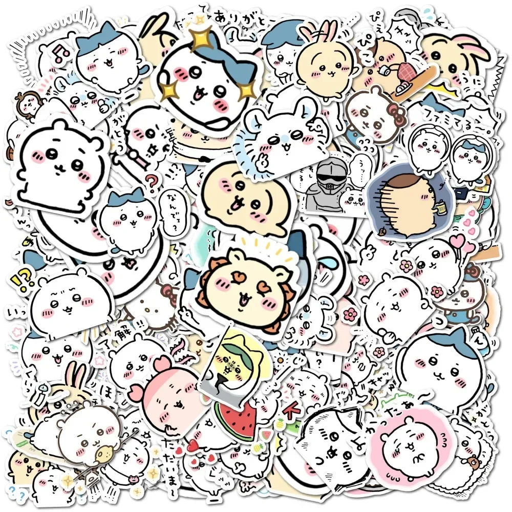 100pcs Chiikawa Cartoon Stickers - Cute Waterproof Vinyl Decals for Scrapbooks, Water Bottles, Phone Cases, and Gifts