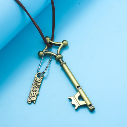 Attack on Titan Eren Jaeger Basement Key Necklace - Anime Cosplay Pendant Jewelry for Fans Men and Women