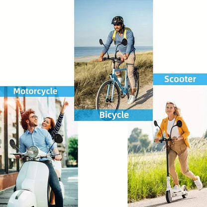 360° Rotatable Bicycle Rearview Handlebar Mirrors – Adjustable Bendable Hose for Mountain Bikes & Motorcycles