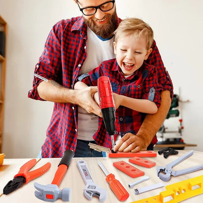 Kids Tool Set - Toy Drill Construction Pretend Play Kit for Toddler Boys & Girls Learning Gift
