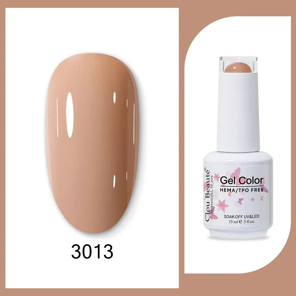 Clou Beaute 15ml Gel Nail Polish Set – Red Black White Green Neon UV Soak-Off Semi-Permanent Nail Varnish Base & Velvet Top Coat