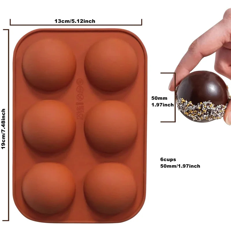 Semi-Sphere Silicone Chocolate Mold – Half Ball Dome Baking Tray for Cake, Pudding, Jelly & Candy DIY Dessert Making Tool