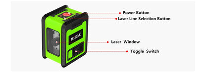 HILDA 2-Line Green Laser Level Meter | Self-Leveling Horizontal & Vertical Laser Tool