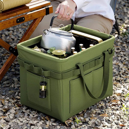 Heavy-Duty Foldable Tool Bag - Large Oxford Organizer with Side Pocket for Car Repair, Construction & Camping