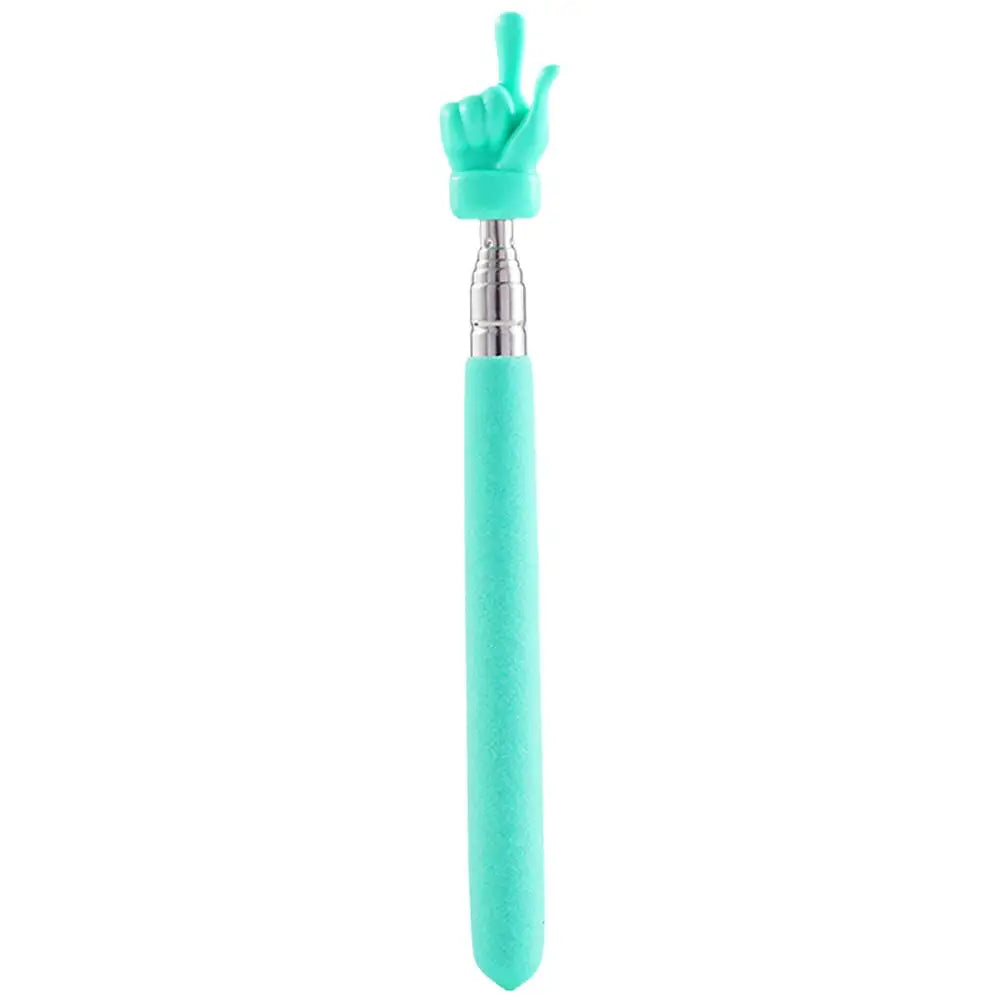 Retractable Teacher Pointer — Stainless Steel Telescopic Finger Design Stick for Classroom Teaching Supplies