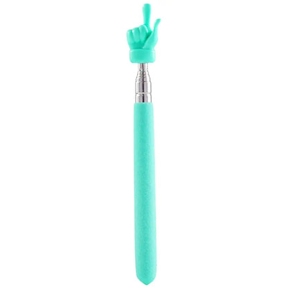 Retractable Teacher Pointer — Stainless Steel Telescopic Finger Design Stick for Classroom Teaching Supplies