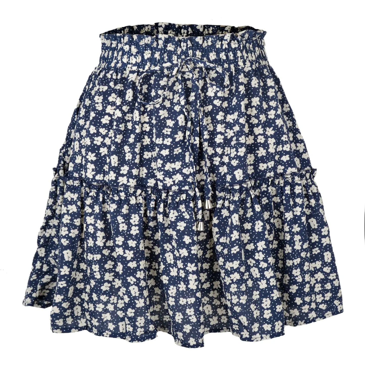 Women’s Floral A-Line Skirt – Summer High Elastic Waist Little Daisy Dress Vestidos LDY-WW4648