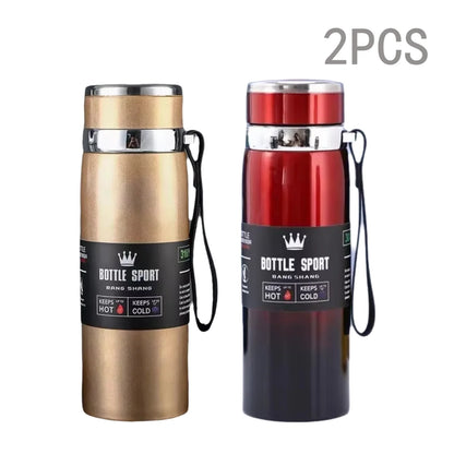 1000ml Stainless Steel Thermal Bottle – Double Wall Vacuum Insulated Leakproof Thermos for Coffee & Tea, Office Travel Flask