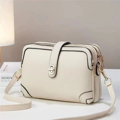PU Leather Small Square Crossbody Bag - Elegant Casual Shoulder Handbag for Women