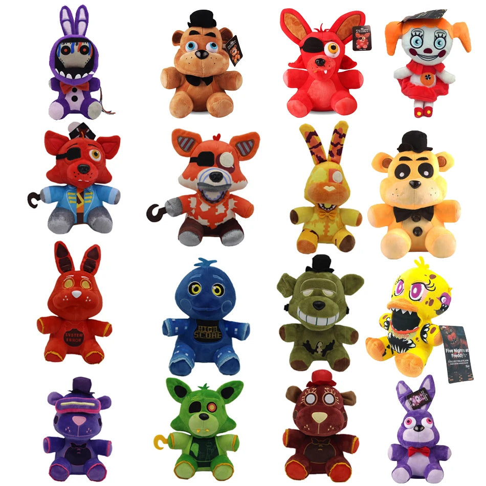 FNAF Freddy’s 18cm Plush Toy – Stuffed Bear & Rabbit Game Plush for Kids Birthday & Christmas Gift