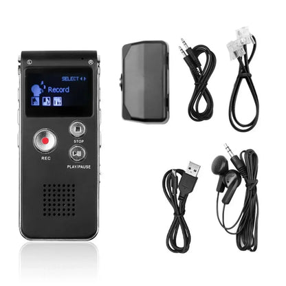 Professional Mini USB Voice Recorder: 8GB MP3 Player with Sound Audio Recording - Compact Dictaphone and Flash Drive Combo