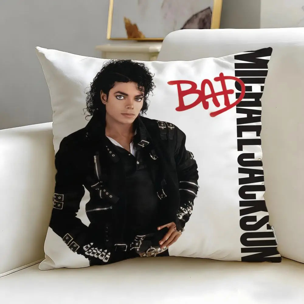 Michael Jackson Cushion Cover - Soft, Easy-Wash Decorative Pillowcase for Sofa, Bed, Office & Travel