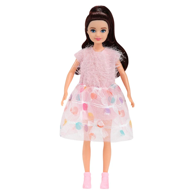 Kawaii 7-Inch Fashion Dolls for Little Girls – 23cm Female Figures for DIY Playhouse, Baby Toys & Gift