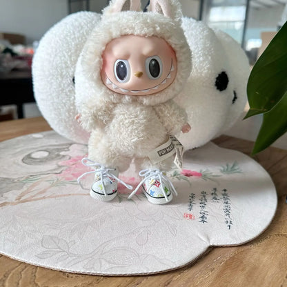 17CM LABUBU Doll Shoes – Lace-Up Printed Sneakers Pendant Accessory for Labubu Dolls