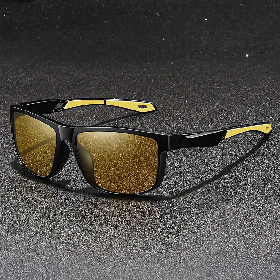 Vintage Square Frame Night Vision Glasses – Unisex Anti-Glare, Anti-Reflective UV400 Eyewear