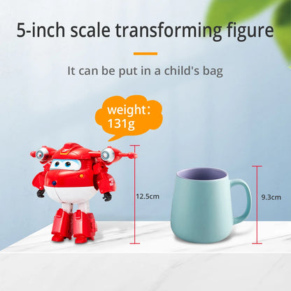Super Wings 5-Inch Transforming Airplane Robot Figures – Jett, Dizzy & Donnie Deformation Action Toys for Kids Gift & Play