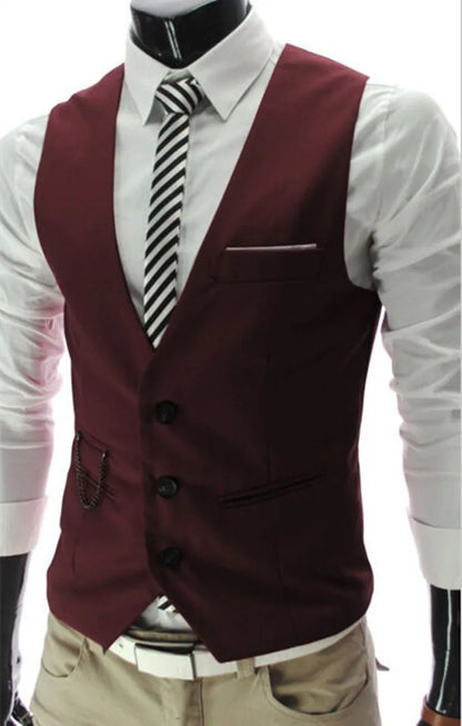 Men's Slim Fit Dress Vest 7XL - High Quality Suit Waistcoat, Sleeveless Formal Business Jacket for Casual Wear