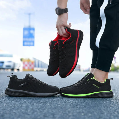 MAEDEF Athletic Shoes for Men – Black Knit Sneakers, Breathable Casual Running, Walking & Gym Shoes for Men & Women