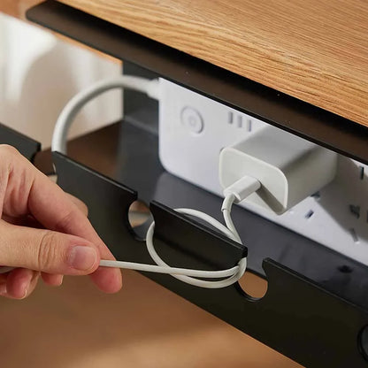 2024 Under Desk Cable Management Tray with Clamp - Sturdy Cord Holder for Power Strips, No Drilling Required, Spacious Design