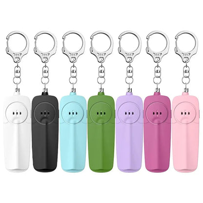 Compact 130dB Women's Personal Safety Alarm with Keychain, Electronic Whistle, and LED Light - Portable and Lightweight Backpack Charm