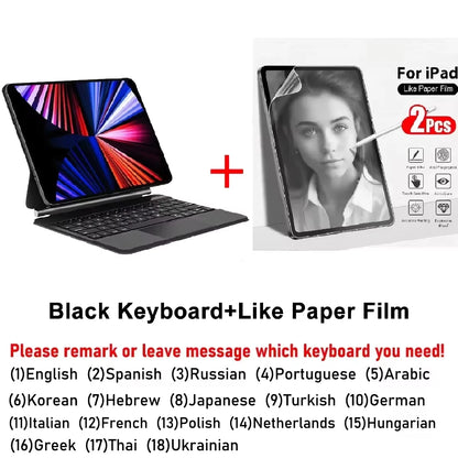 Magic Keyboard Cover for iPad — Magnetic Folio with Backlight for iPad Air 11/13, Pro 11/12.9 & iPad Air 4/5, 10th Gen 10.9-inch