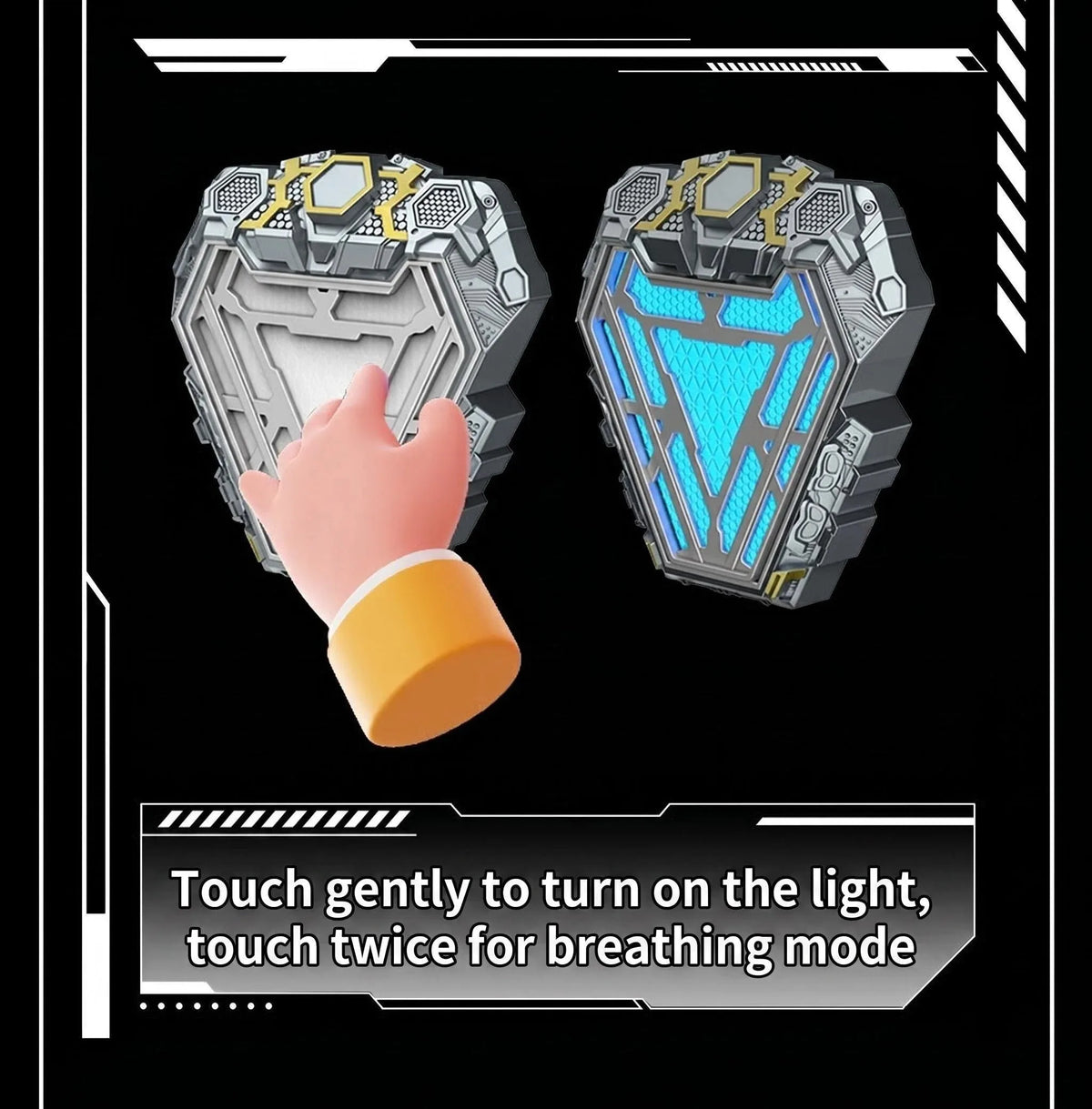 Touch-Sensitive Curved Reactor Prop - LED Illuminated Role-Play & Home Decoration Display