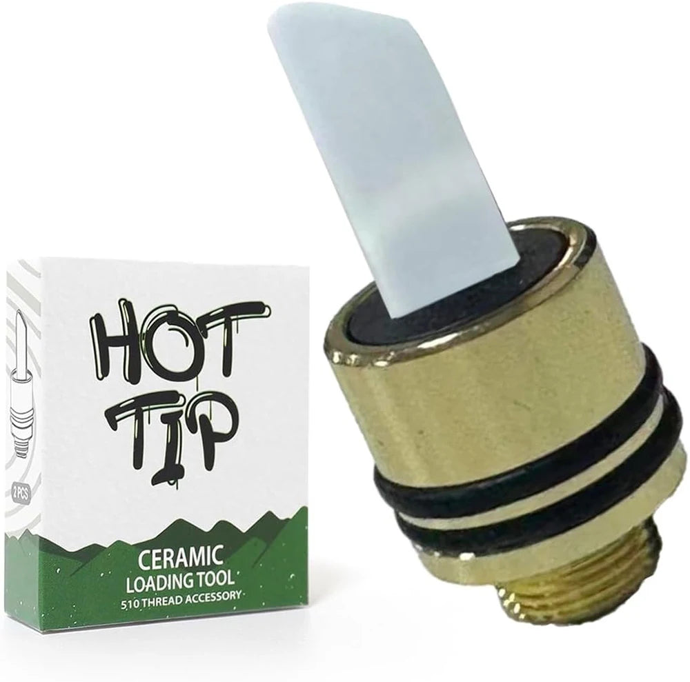 510 Ceramic Hot Knife Heat Tip Coil with Cover Cap – Wax Cutting Heating Element Accessory Tool 11.2mm Black Silver Rainbow Finish