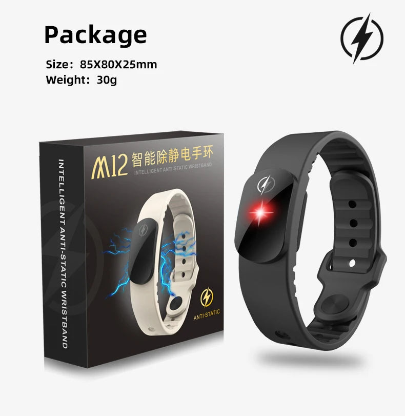 M12-SE Wireless Anti-Static Car Bracelet – Human Body Static Eliminator Wristband for Men & Women Accessories
