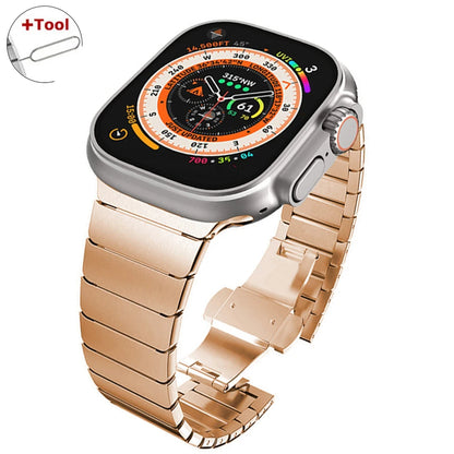 Ultra 3/2 Titanium & Stainless Steel Luxury Bracelet for Apple Watch — Fits Ultra 49/45/44/42mm & Series 11/10/9/46/41mm