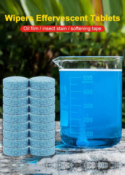 Car Windshield Washer Fluid Tablets | Concentrated Effervescent Wiper Cleaning Tablets for Windows & Kitchen