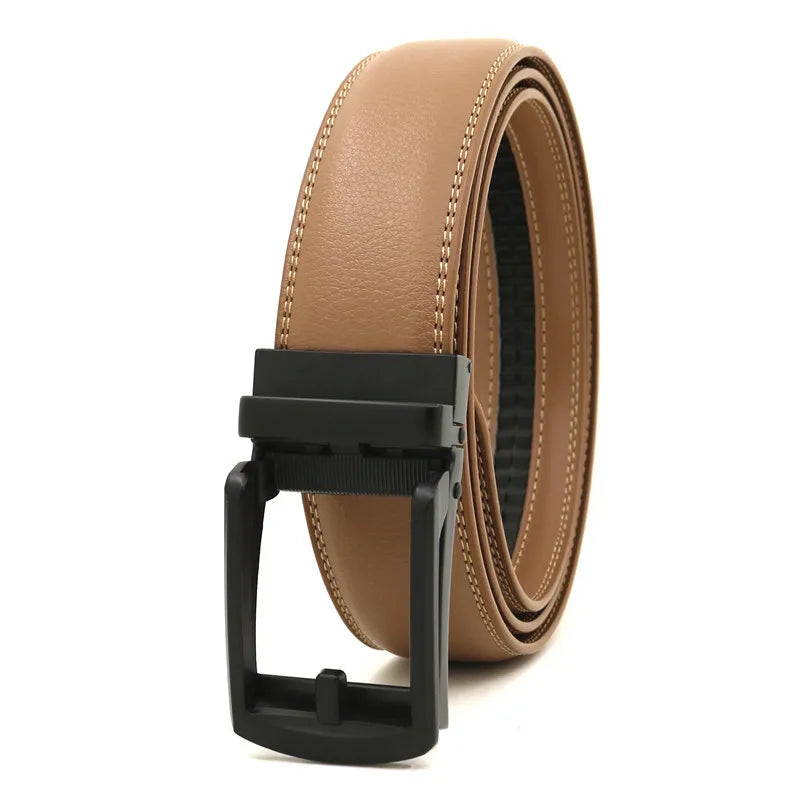 Genuine Leather Men’s Belt - Cowhide Luxury Automatic Buckle Business Casual Designer Waist Belt