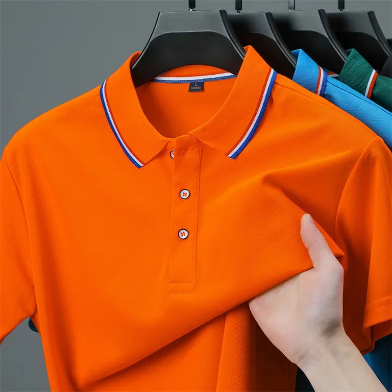 Men's Casual Polo Shirt - 2026 Solid Color Short Sleeve Summer Fashion Top