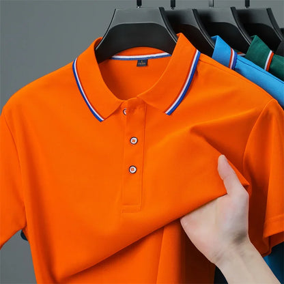 Men's Casual Polo Shirt - 2026 Solid Color Short Sleeve Summer Fashion Top