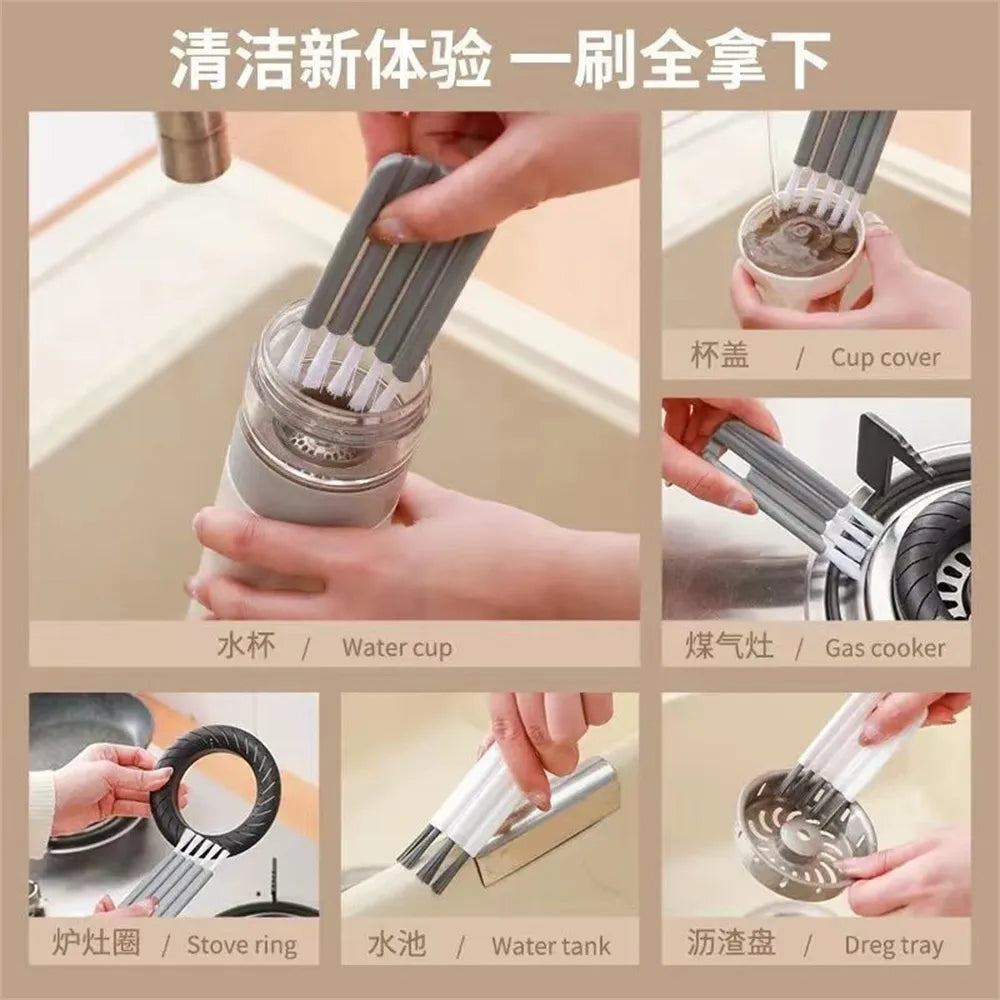 Versatile Multi-Purpose Gap Brush - Flexible Soft Bristle Cleaner for Cups, Nipple Bottles, and Household Grooves, Kitchen Cleaning Tool