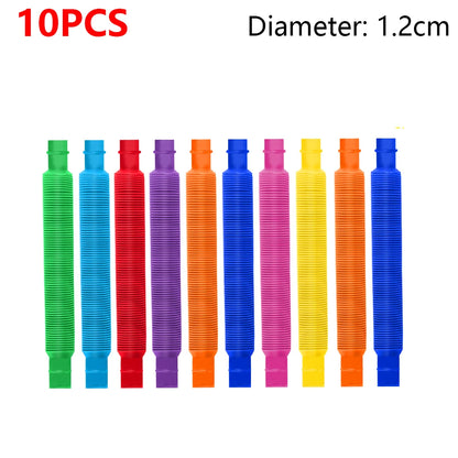 Colorful Pop Tubes Fidget Toys - Telescopic Sensory Stress Relief Toys for Kids & Adults