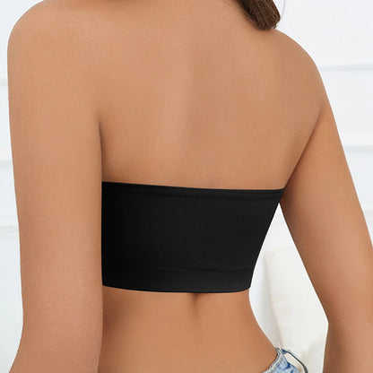 Varsbaby Women's Tube Strapless Bra - Chest Wrap Bandeau, Unlined Seamless Underwear Tops - Breathable Comfort