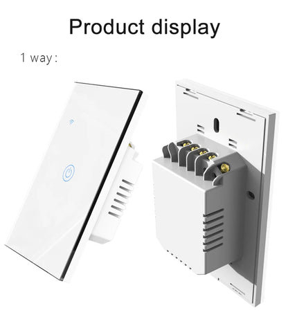 WiFi & Bluetooth Smart Touch Panel Switch - US Standard, 1/2/3/4 Way, Compatible with Tuya & Google Home