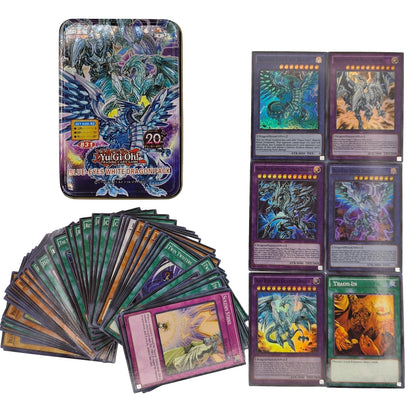 Yu-Gi-Oh! Kaiba Pack 3 Card Deck - English TCG Holographic Blue-Eyes White Dragon Cards with Tin Box