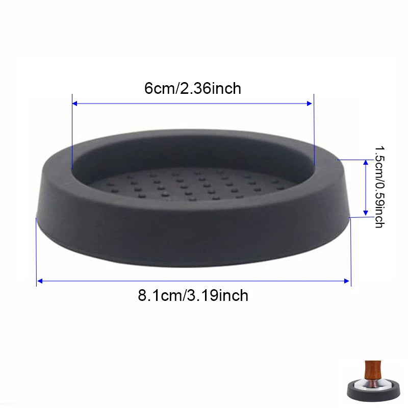 High Quality Silicone Espresso Tamper Mat – Slip-Resistant Rubber Corner Pad (No Tamper Included)