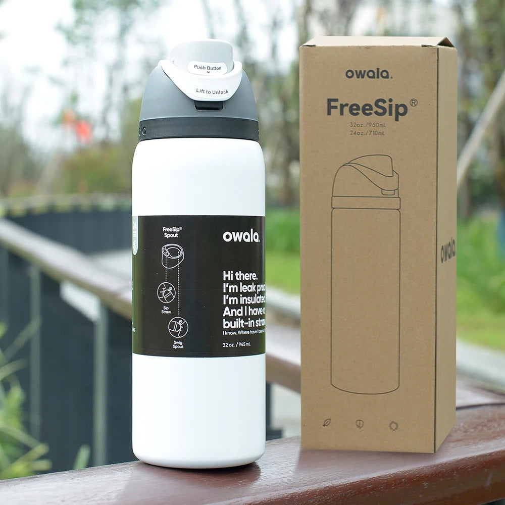 Owala Insulated Stainless Steel Water Bottle with Straw – BPA-Free Sports Bottle (24oz/32oz) for Travel