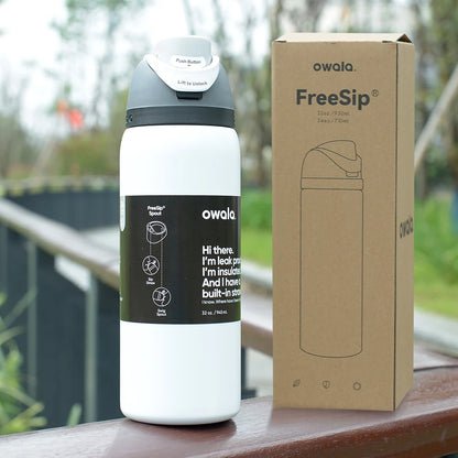Owala Insulated Stainless Steel Water Bottle with Straw – BPA-Free Sports Bottle (24oz/32oz) for Travel