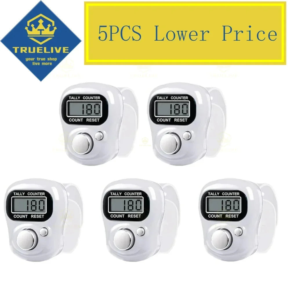 1/3/5PCS Mini Digital Finger Counter – Electronic Tally Clicker Ring for Knitting, Rows, Stroke & More